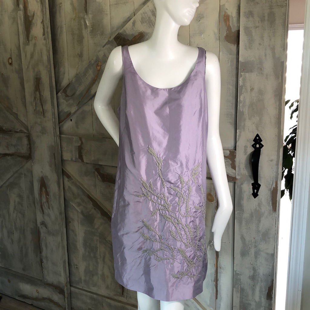 Eileen Fisher Kala Silk Embroidered Sheath Dress